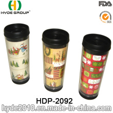 Taza de café plástica insertada de la pared doble (HDP-2092)